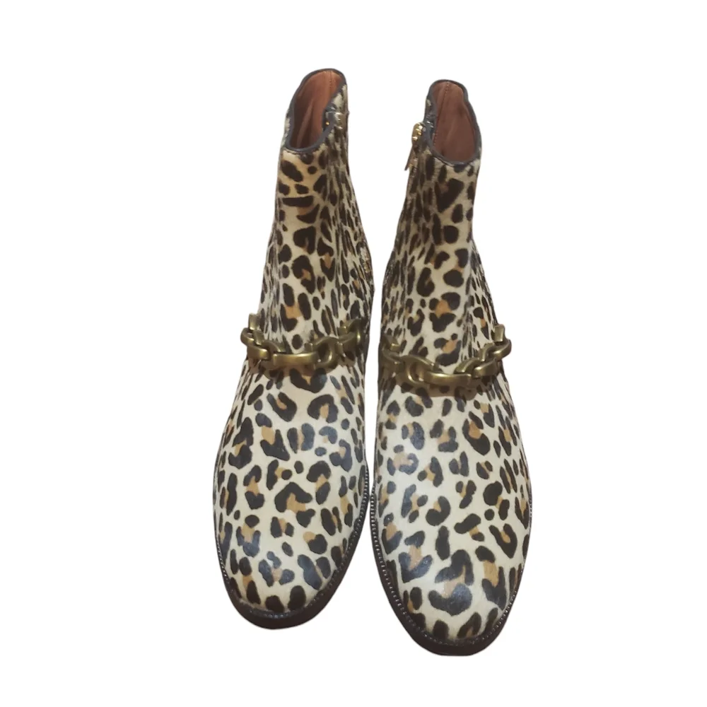 Coach Allen Signature chain leopard print BOOT size 10 new